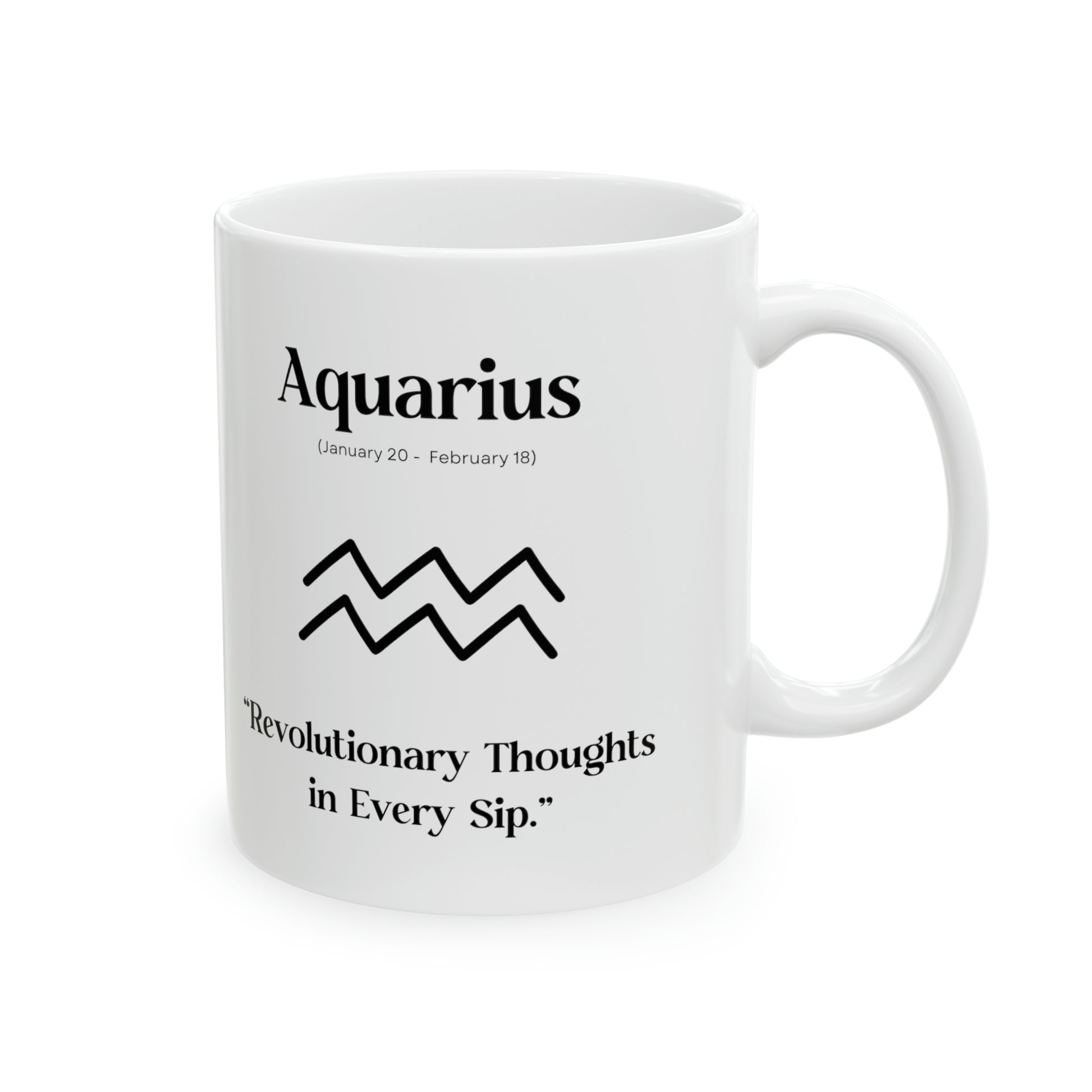 Aquarius, celestial mug, zodiac sign, astrology, revolution, innovation, enlightenment, visionary, creative thinking, forward-looking, cosmic, inspiration, progressive, Aquarius symbol, cosmic design.