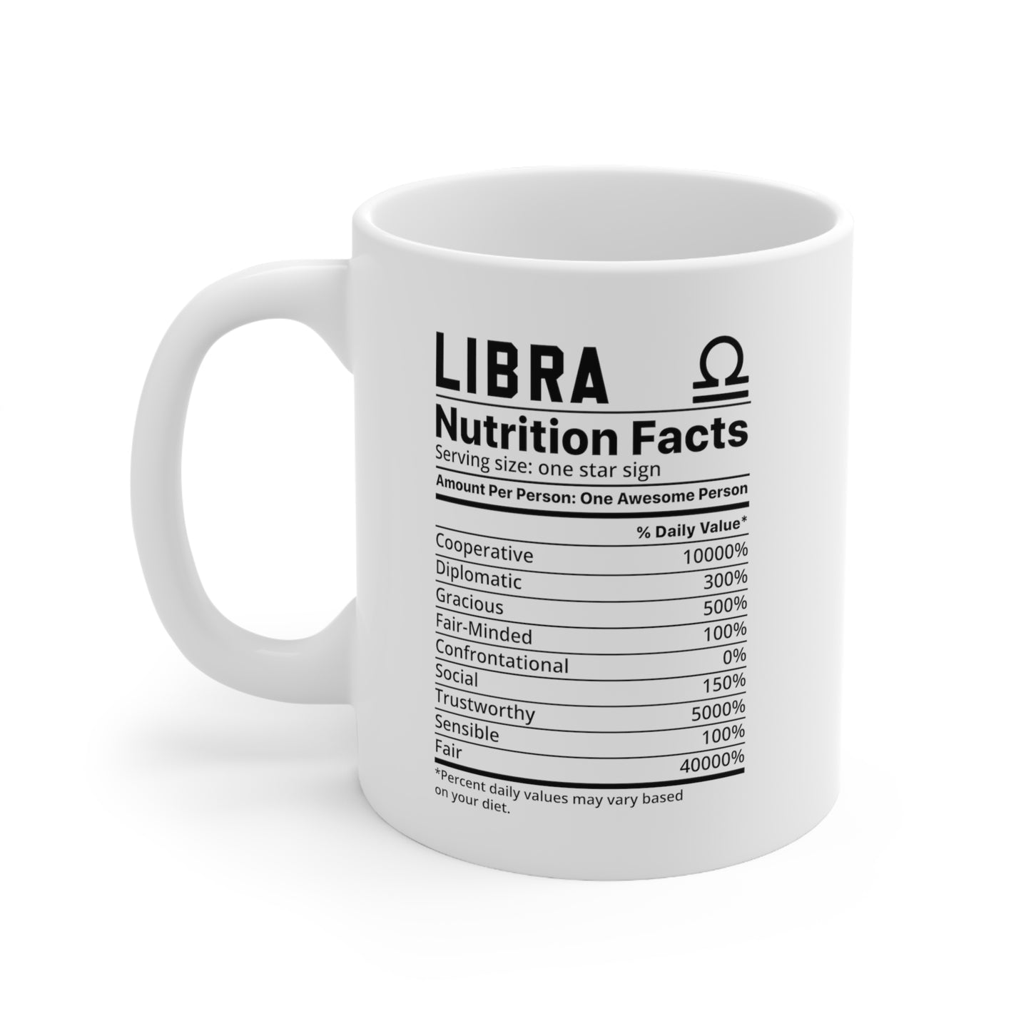 Libra, zodiac sign, astrology lover gift, Astrology mug for sale Celestial-themed drinkware Buy white ceramic coffee mug online Fun zodiac gift ideas Coffee lover's astrology mug Where to find unique mugs Zodiac sign collector's cup Best astrology-inspired merchandise Quirky mug for astrology fans C-handle ceramic mug purchase