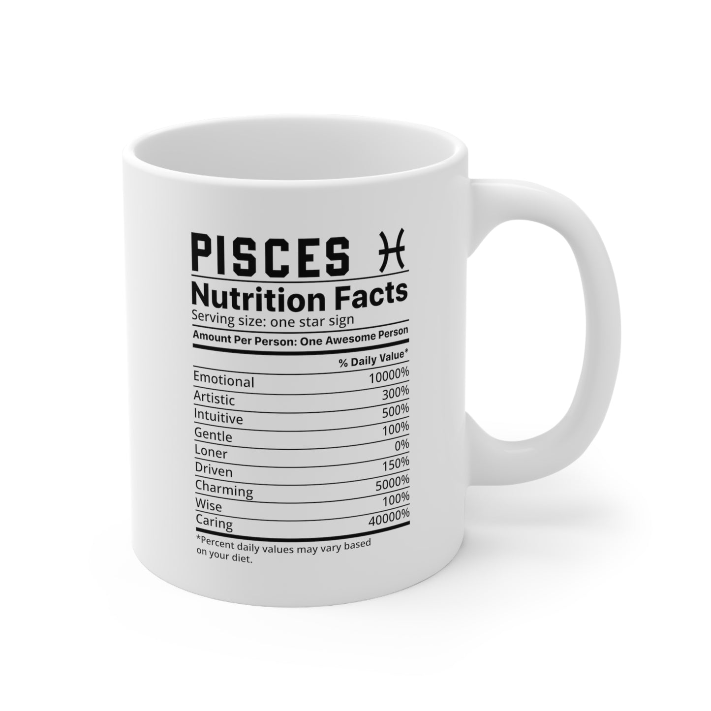 Pisces, zodiac sign, gift odea for her, Cosmic coffee mug with nutrition descriptions Trendy zodiac statement pieces Stylish drinkware for coffee enthusiasts Astrology kitchenware online Zodiac-themed gift options Collectible mugs for sale Where to buy astrology drinkware Unique zodiac coffee cup Trendy celestial mug purchase Astrology fan gift ideas online