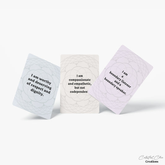 Boundaries affirmation cards, Self-respect affirmations, Assertiveness empowerment, Healthy boundaries mindset, Personal empowerment tools