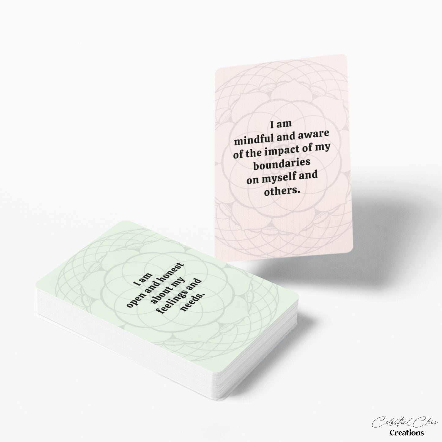 Self-care affirmation deck, Emotional resilience affirmations, Self-love boundary setting, Confidence building affirmations, Inner peace affirmation deck