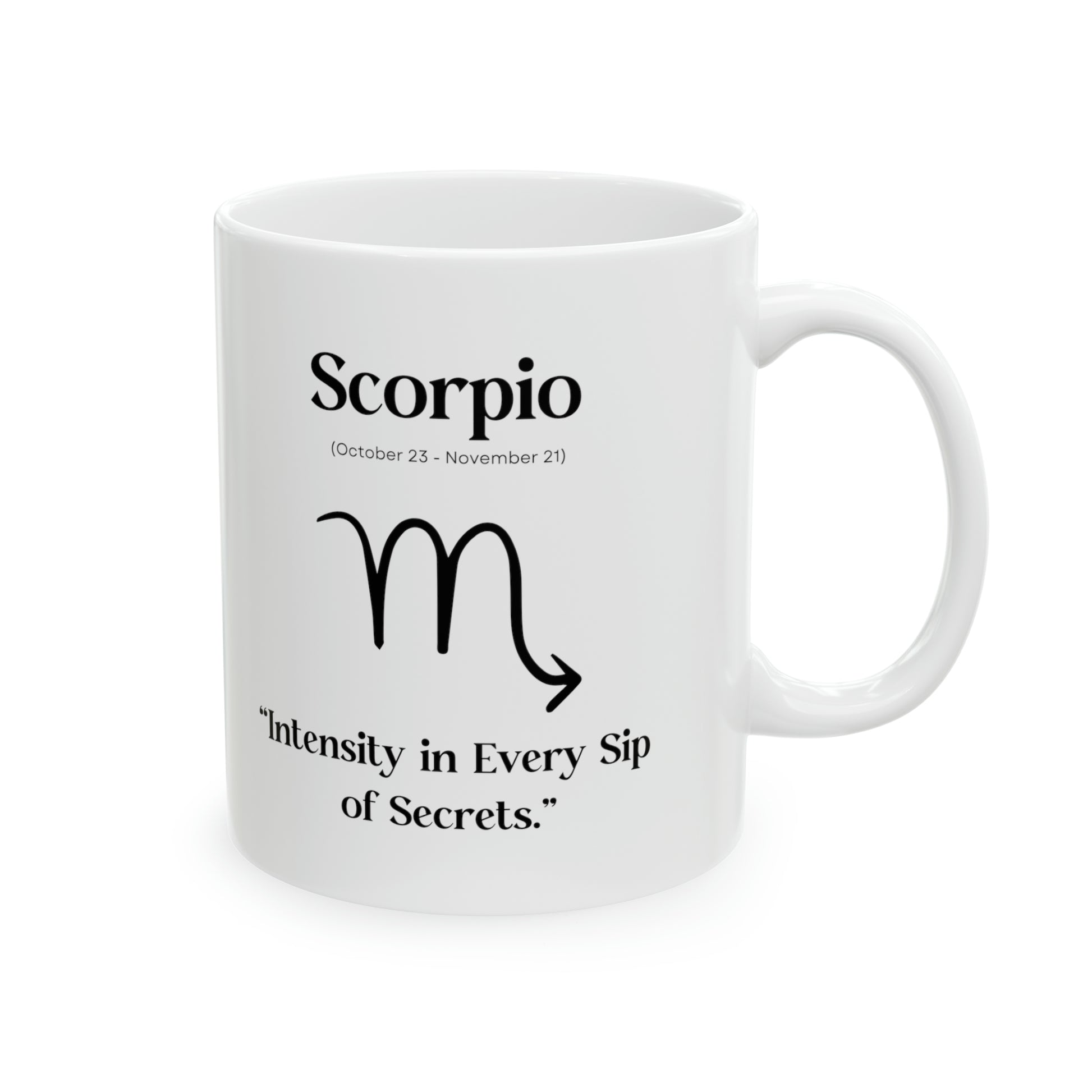 Scorpio, celestial mug, zodiac sign, astrology, intensity, secrets, mystery, passion, exploration, enigma, depth, pulse, allure.