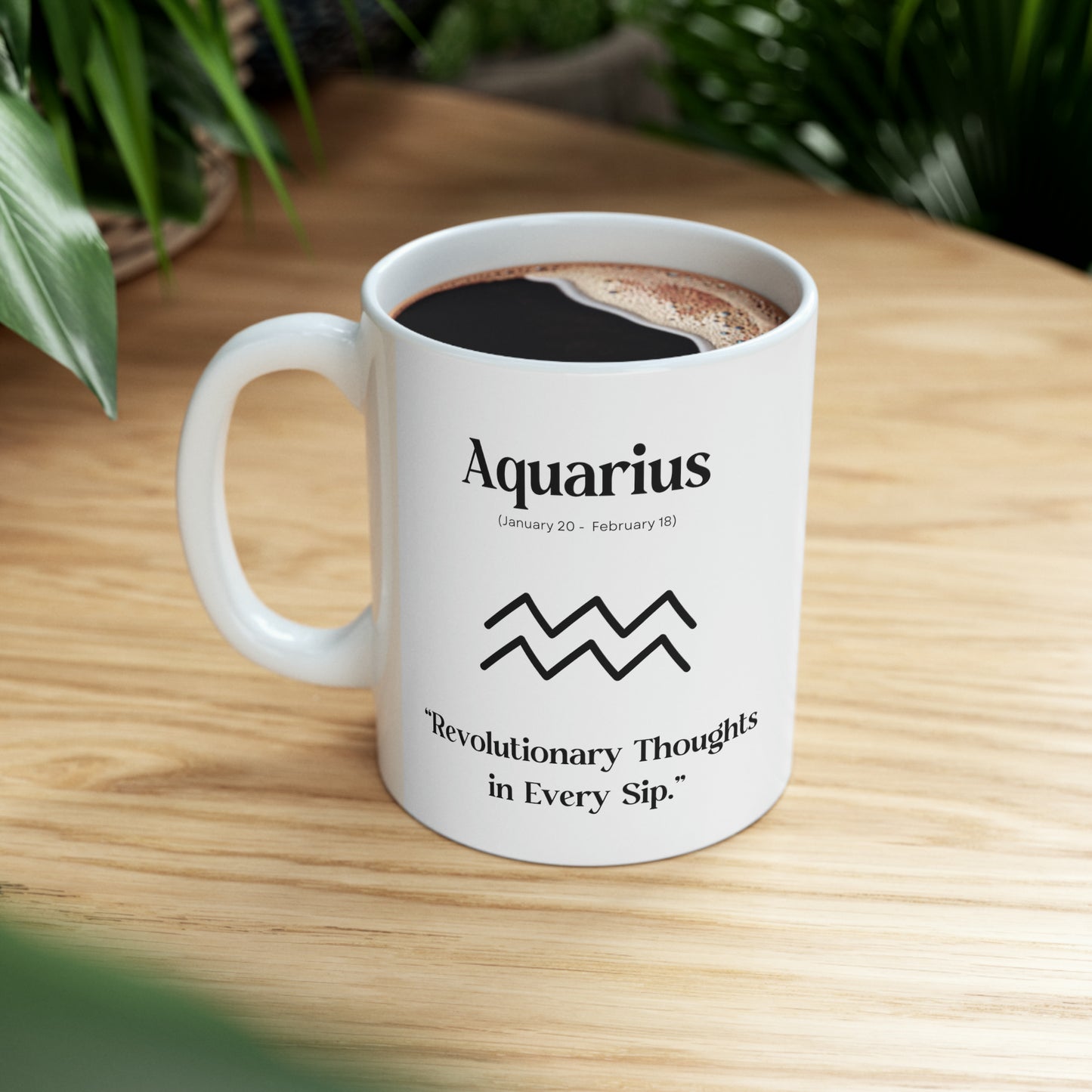 Aquarius, celestial mug, zodiac sign, astrology, revolution, innovation, enlightenment, visionary, creative thinking, forward-looking, cosmic, inspiration, progressive, Aquarius symbol, cosmic design.