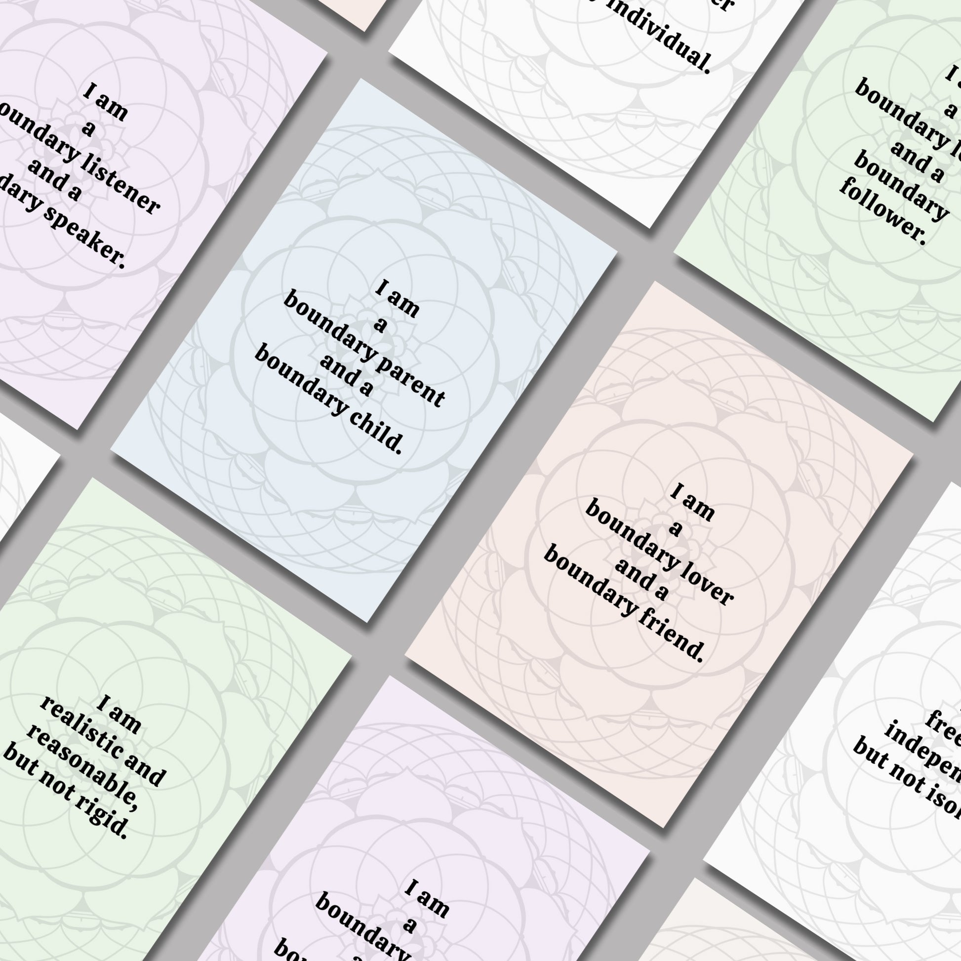 Self-care affirmation deck, Emotional resilience affirmations, Self-love boundary setting, Confidence building affirmations, Inner peace affirmation deck