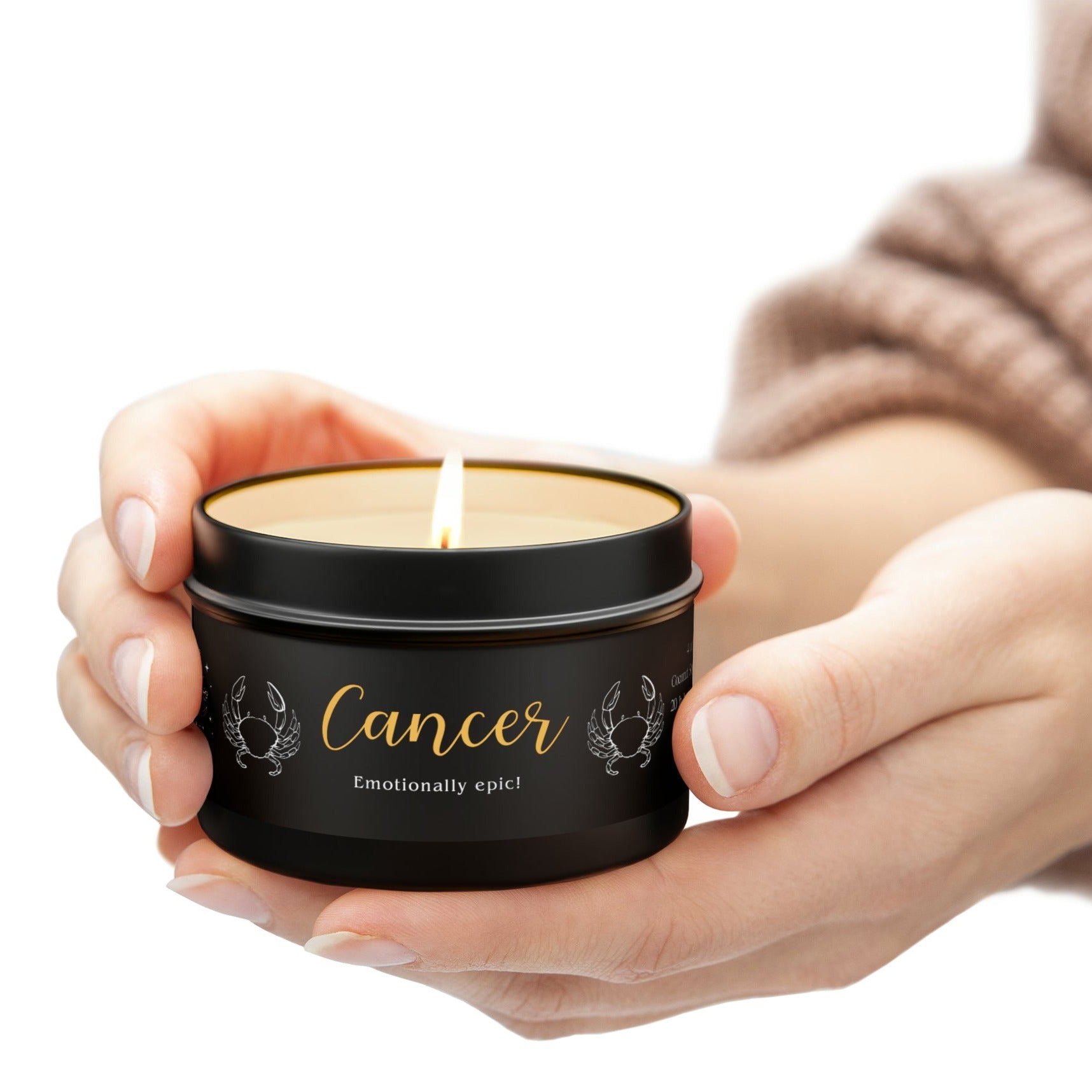 Nurturing Cancer candles, Emotional support scents, Cancer-inspired home fragrance, Intuitive aromas, Protective candle scents, Comforting Cancer decor, Sentimental fragrance notes, Cancer Zodiac decor, Caring home scents, Compassionate candle collection