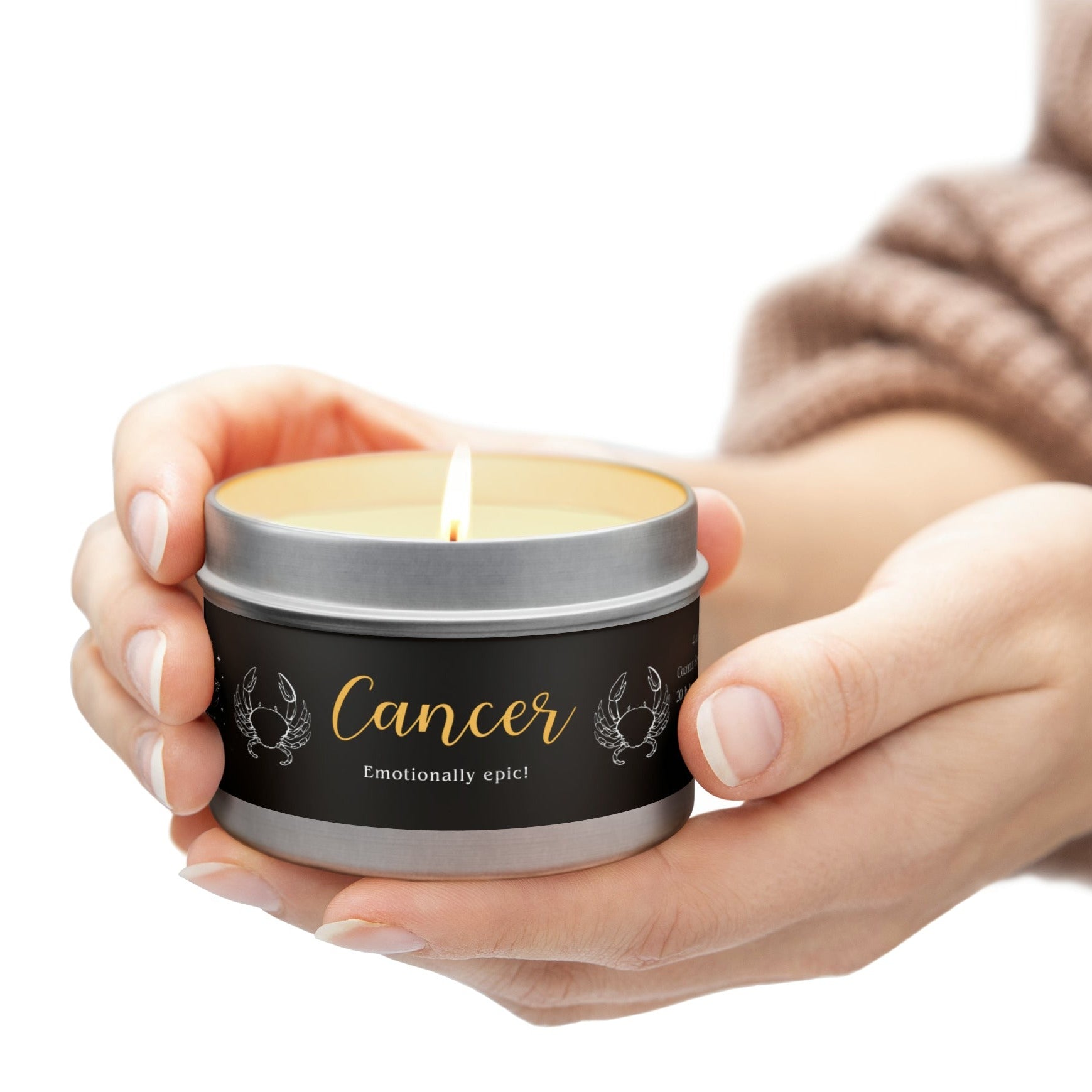 Nurturing Cancer candles, Emotional support scents, Cancer-inspired home fragrance, Intuitive aromas, Protective candle scents, Comforting Cancer decor, Sentimental fragrance notes, Cancer Zodiac decor, Caring home scents, Compassionate candle collection