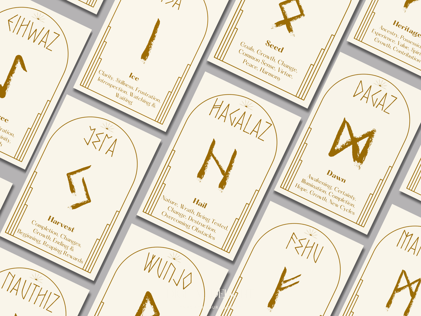 Runes Oracle Card Deck | Yellow - Gold (24)